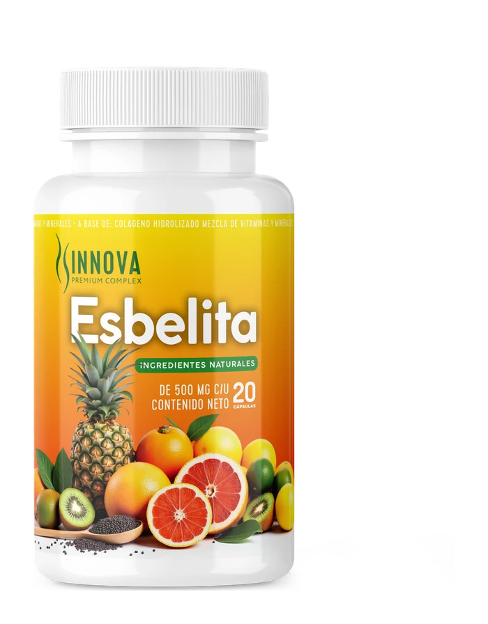 Frasco de Esbelita con 20 cápsulas de 500 mg